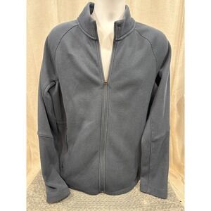 Mondetta Outdoor Project Mens Navy Blue Full Zip Waffle Knit Fleece Jacket M